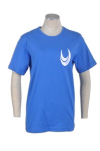 T528 自製tee-shirt   班tee訂製  訂購環保t-shirt  tee供應商HK    天空藍 正面照